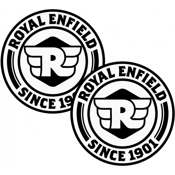 2x Royal Enfield Logo Black...
