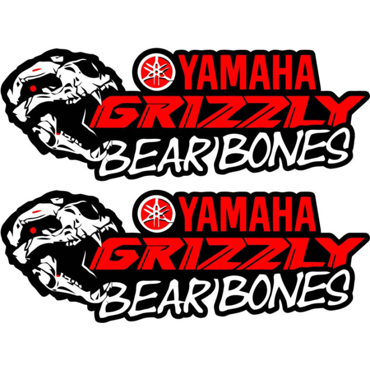Yamaha Grizzly ATV Stickers – Bear Bones Fender Graphic Decals (2-Pack)