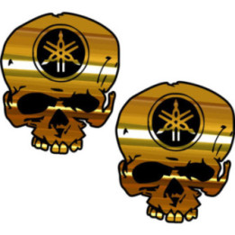 Yamaha Logo Skull Gold Stickers Decals - DecalsHouse