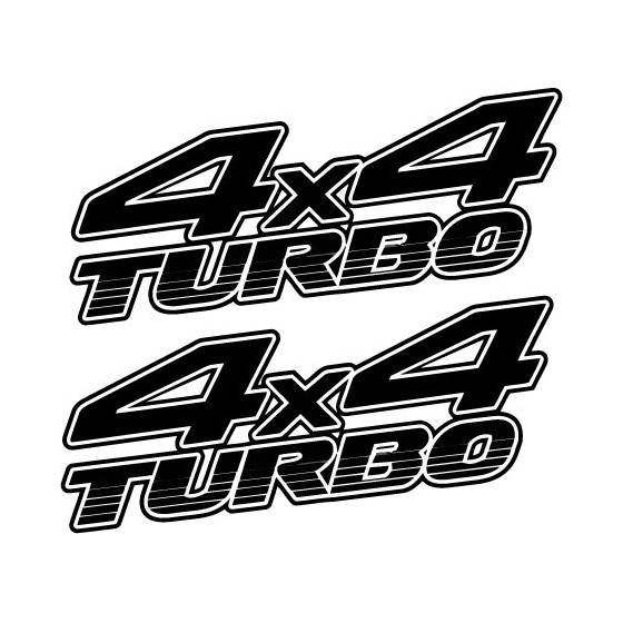 2x 4x4 Turbo Stickers Decals