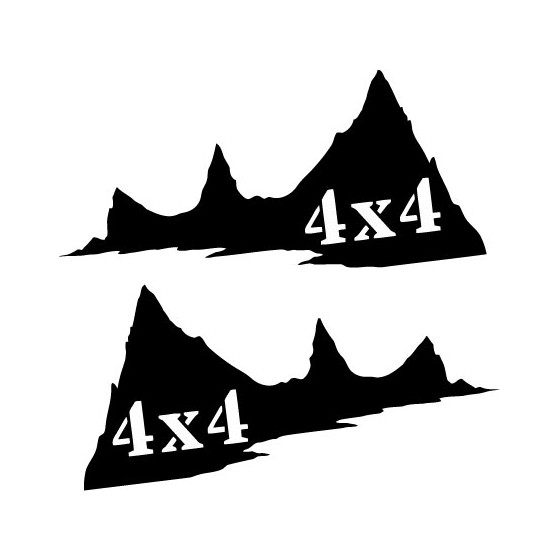 2x Mountains 4x4 Stickers...