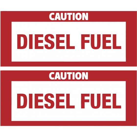 2x Diesel Caution Stickers...