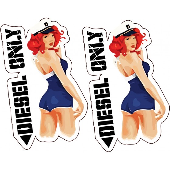 2x Diesel Pin Up Stickers...