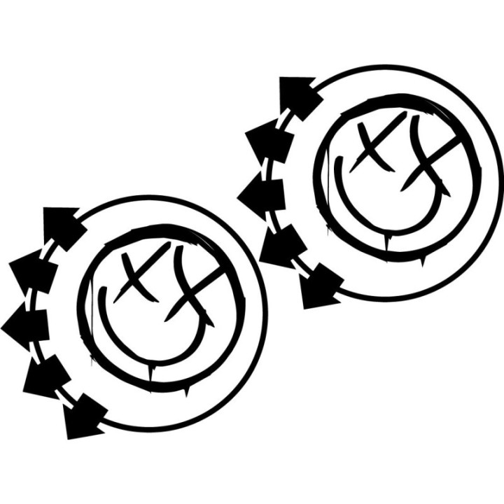 Blink-182 Smiley Logo Stickers – Pop Punk Decals (2-Pack)