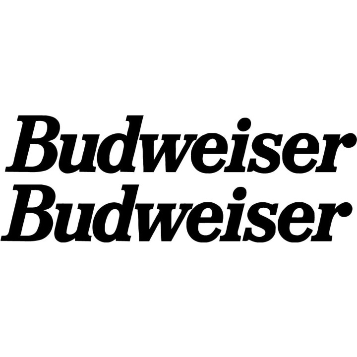 Budweiser Stickers – Motorsport Sponsor Racing Vinyl Decals (2-Pack)