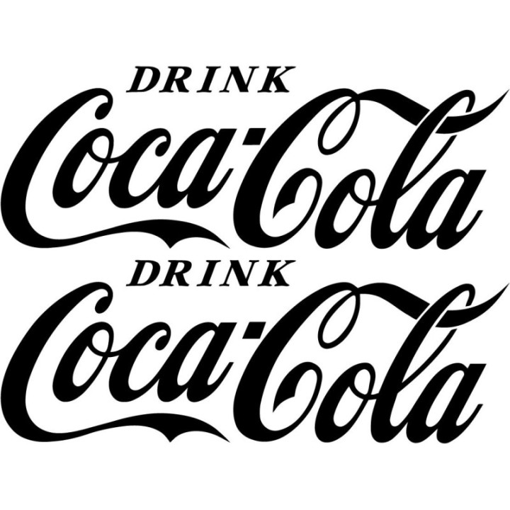 Coca-Cola Stickers – Classic Script Logo Vinyl Decals (2-Pack)