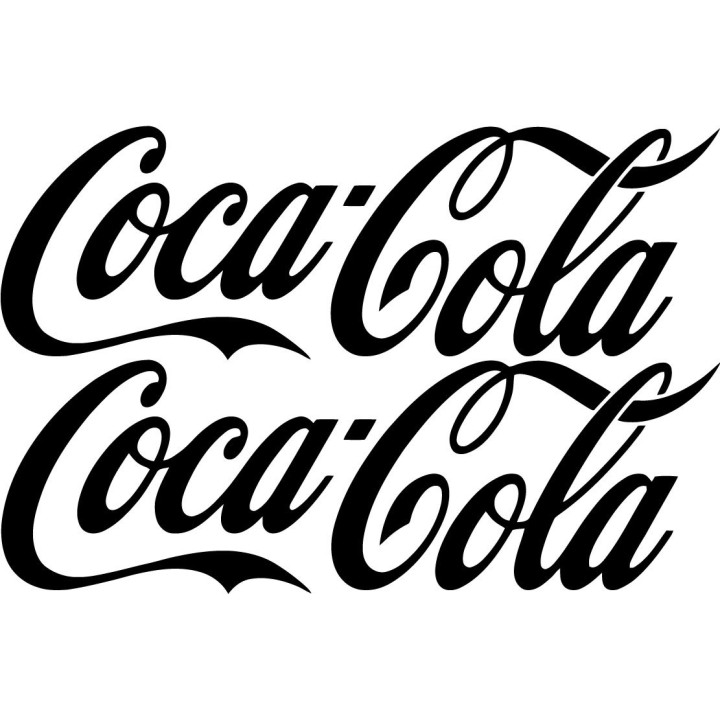 Coca-Cola V2 Stickers – Retro Motorsport Sponsor Script Decals (2-Pack)