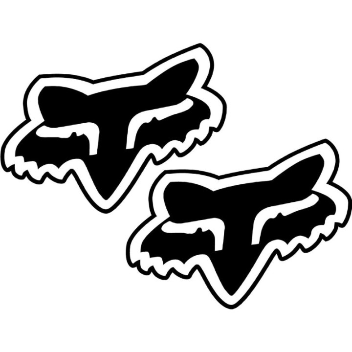 2x Fox Logo V5 Racing Sticker Decal Decal Stickers - DecalsHouse