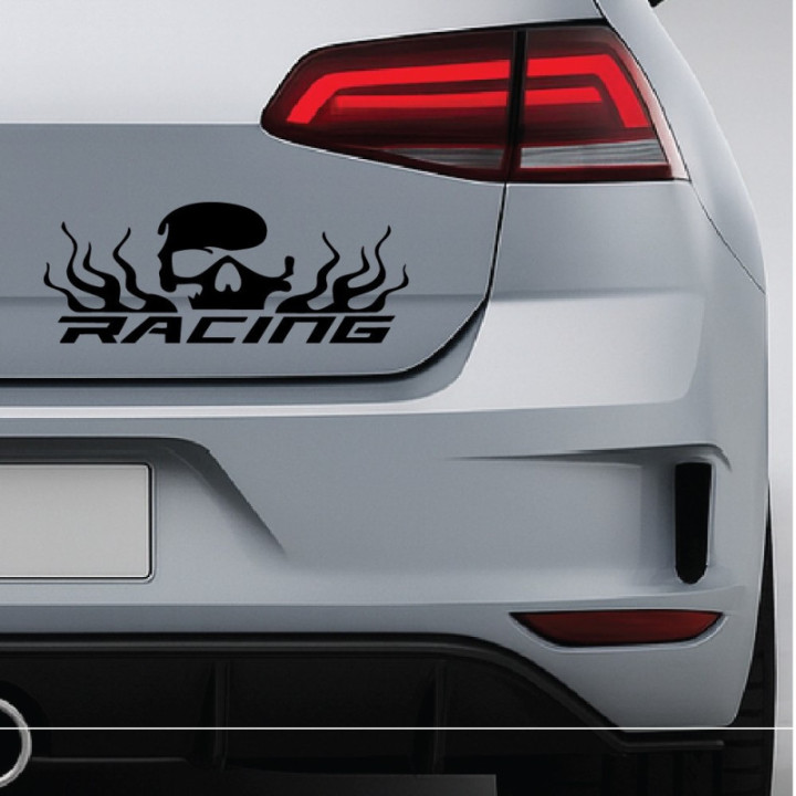 2x Skull Racing Logo Sticker Decal Decal Stickers - DecalsHouse
