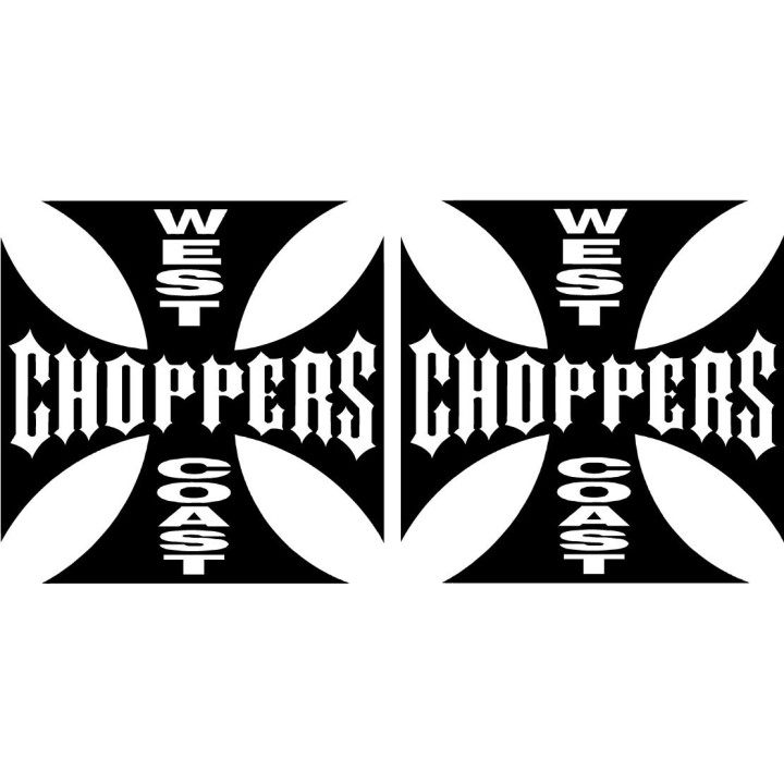 2x West Coast Choppers Logo V1 Racing Sticker Decal Decal Stickers - DecalsHouse