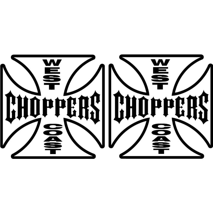 2x West Coast Choppers Logo V2 Racing Sticker Decal Decal Stickers - DecalsHouse