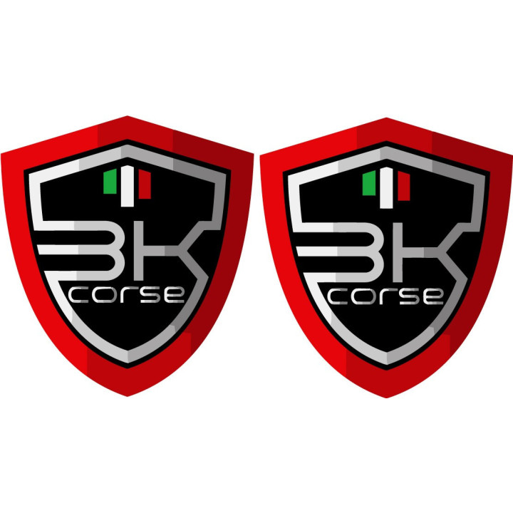Italian Racing Shield Vinyl Decals with Corse Lettering