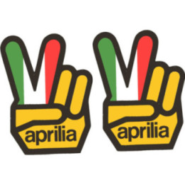 Aprilia V-Sign Tricolour Vinyl Decals, Victory Gesture
