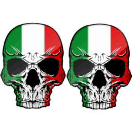 Italian Flag Skull Vinyl Decals, No Wordmark Shown