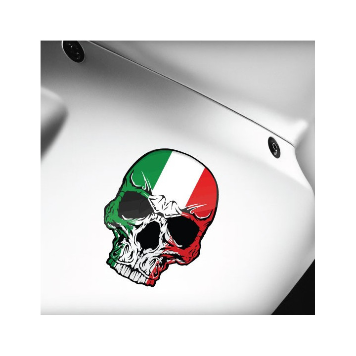 Italian Flag Skull Vinyl Decals, No Wordmark Shown