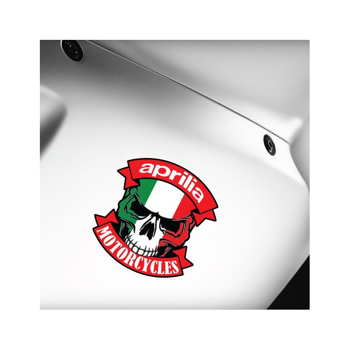 2x Aprilia Motorcycles Skull Stickers Decals - DecalsHouse