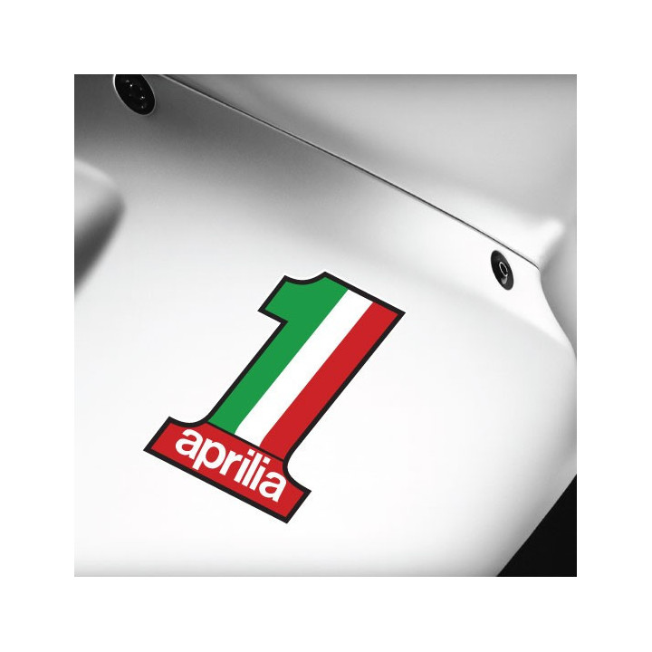 2x Aprilia Number 1 Style 2 Stickers Decals - DecalsHouse