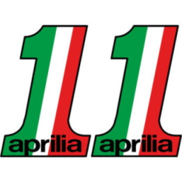 2x Aprilia Number 1 Style 3 Stickers Decals - DecalsHouse
