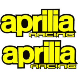 2x Aprilia Racing Yellow Stickers Decals - DecalsHouse