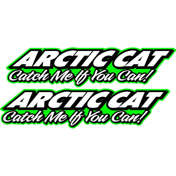 Arctic Cat Catch Me If You Can Stickers Decals x2 - DecalsHouse