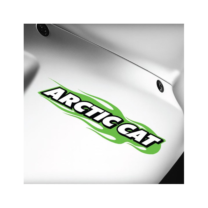 Arctic Cat Green Flames Stickers Decals x2 - DecalsHouse
