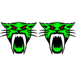 Arctic Cat Green Head Stickers Decals x2 - DecalsHouse