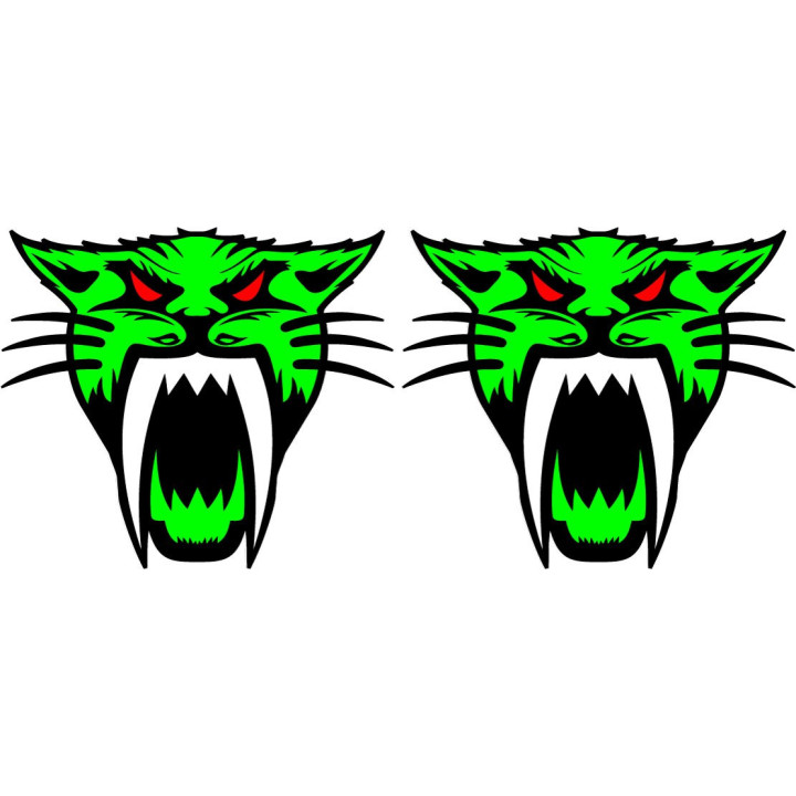 Arctic Cat Green Head Stickers Decals x2 - DecalsHouse