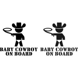 Baby Cowboy On Board Stickers – Western Decals (2-Pack)