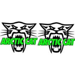 Arctic Cat Head Logo Green Stickers Decals x2 - DecalsHouse