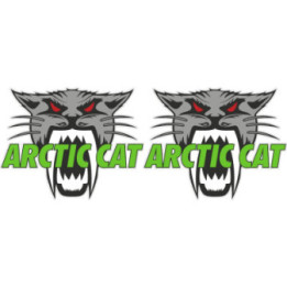 Arctic Cat Head Logo Green Text Stickers Decals x2 - DecalsHouse