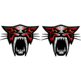 Arctic Cat Head Logo Red Pattern Stickers Decals x2 - DecalsHouse