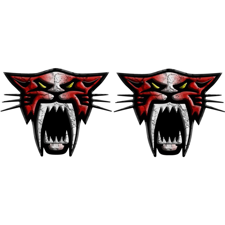 Arctic Cat Head Logo Red Pattern Stickers Decals x2 - DecalsHouse