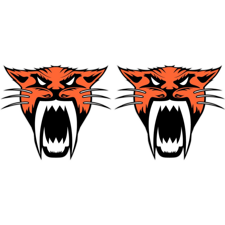 Arctic Cat Head Orange Style 2 Stickers Decals x2 - DecalsHouse