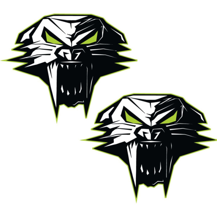 Arctic Cat Head Style 3 Stickers Decals x2 - DecalsHouse