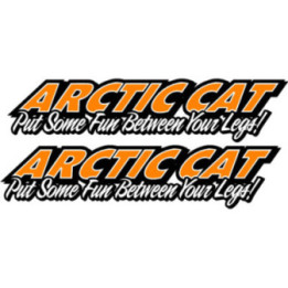 Arctic Cat Put Some Fun Between Your Legs Stickers Decals x2 - DecalsHouse