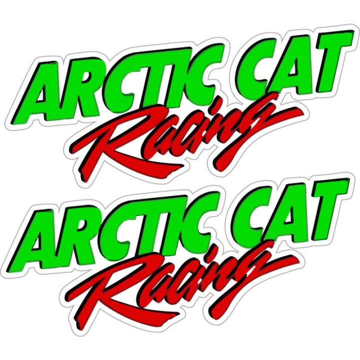 Arctic Cat Racing Green And Red Stickers Decals x2 - DecalsHouse
