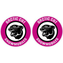 Arctic Cat Round Logo Snowmobiles Pink [Converted] Stickers Decals x2 - DecalsHouse
