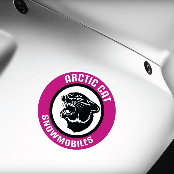Arctic Cat Round Logo Snowmobiles Pink [Converted] Stickers Decals x2 - DecalsHouse