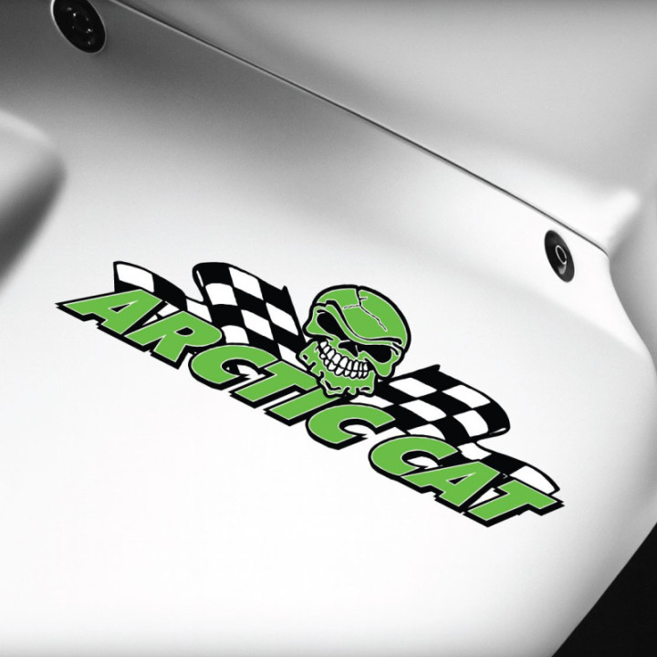 Arctic Cat Skull Racing Stickers Decals x2 - DecalsHouse