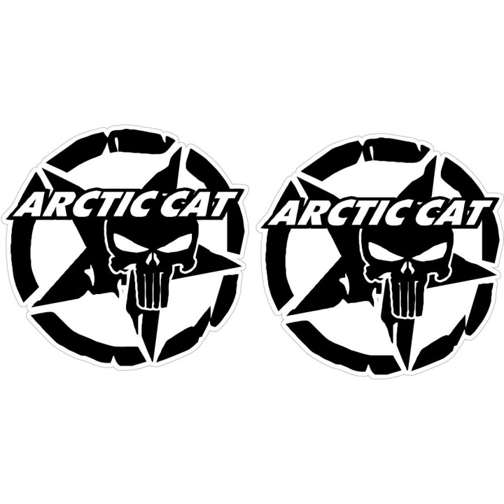 Arctic Cat Skull Start Veteran Stickers Decals x2 - DecalsHouse