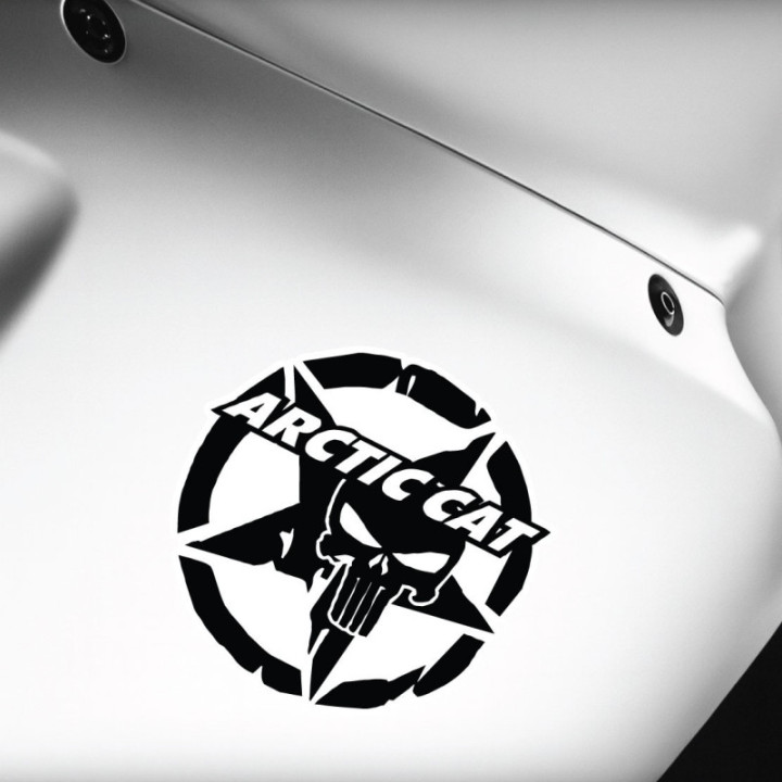 Arctic Cat Skull Start Veteran Stickers Decals x2 - DecalsHouse