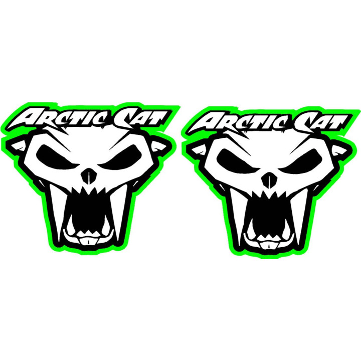 Arctic Cat Skull Style 2 Stickers Decals x2 - DecalsHouse