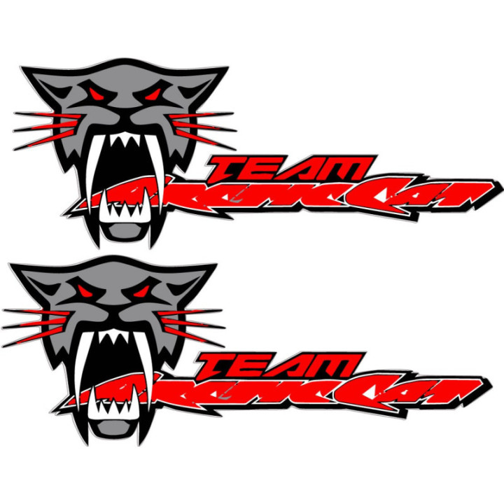 Arctic Cat Team Red Stickers Decals x2 - DecalsHouse