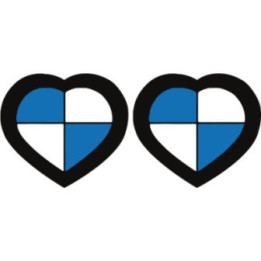 BMW Motorrad Heart Stickers – GS R nineT S1000RR Fan Decals (2-Pack)