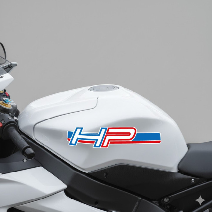 Bmw Hp Red And Blue Style 3 Stickers Decals x2 - DecalsHouse