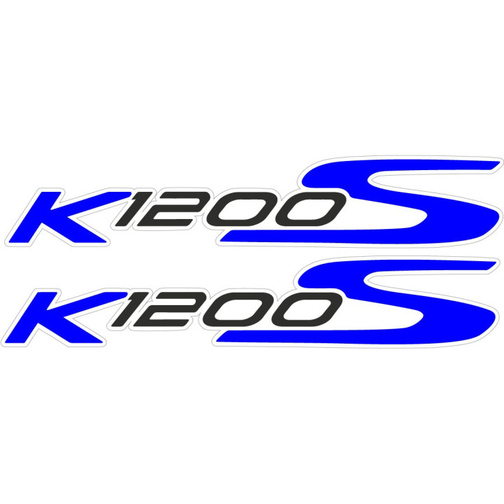 Bmw K 1200 S Blue And Black Stickers Decals x2 - DecalsHouse