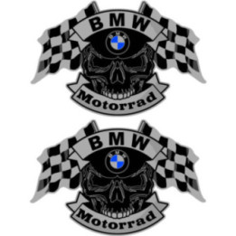 BMW Skull Style 2 Custom Stickers – Motorcycle Decals (2-Pack)