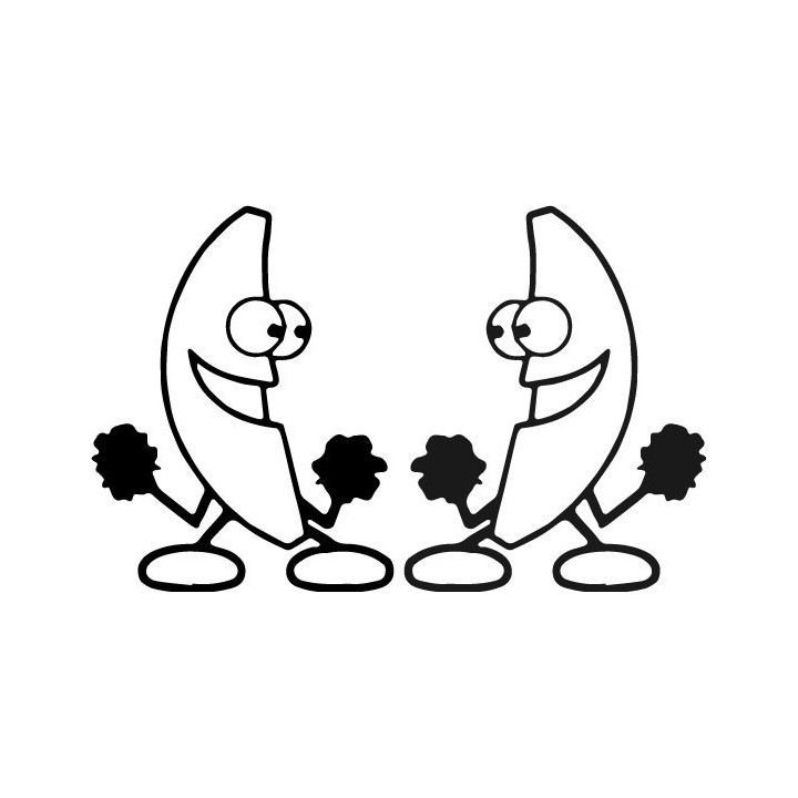 Funny Banana Character Stickers – Novelty Decals (2-Pack)