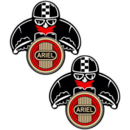 Ariel Logo With Biker Stickers Decals 2x - DecalsHouse