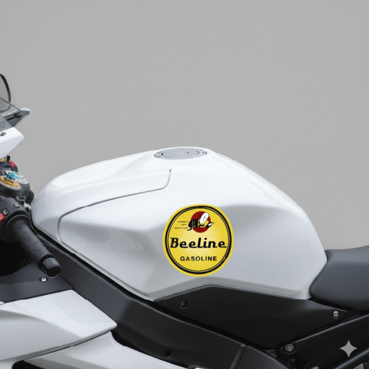 Beeline Gasoline Round Stickers Decals 2x - DecalsHouse